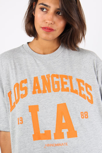 T-shirt Over Los Angeles Grigio Melange - 6