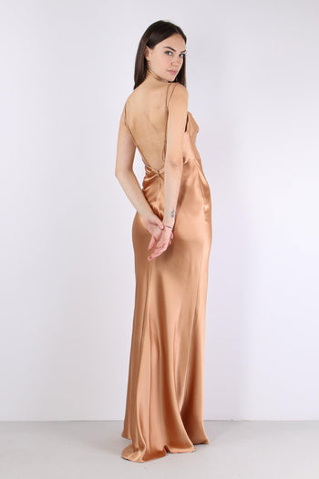 Abito Raso Spalline Champagne - 2