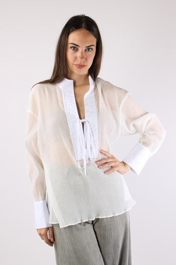 Camicia Chiusura Fiocco White - 2