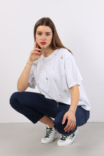 T-shirt Applicazione Fiore Cri Bianco - 3