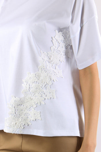 T-shirt Inserto Macrame Bianco - 7