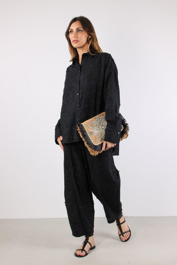 Pantalone Barrel Fiore 3d Nero - 5