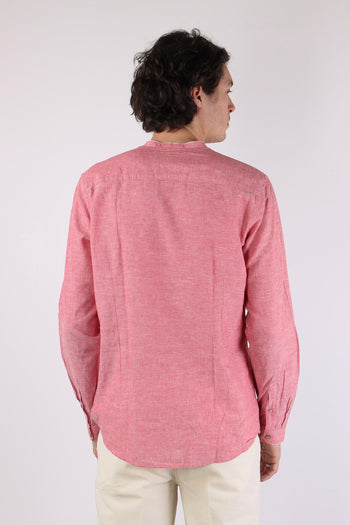 Camicia Lino Coreana Corallo - 5