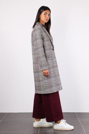 Cappotto Ovetto Check Grigio/vino - 5