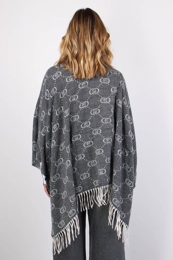 Poncho Frange Maxi Logo Grey Cloud - 4