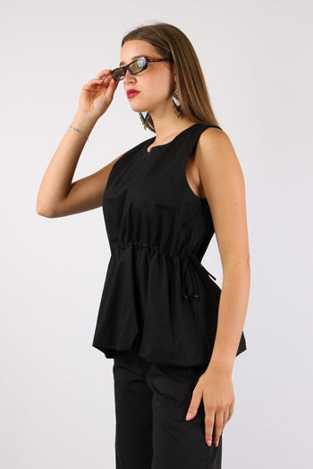 Top Cotone Arriccio Nero - 3