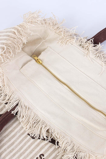 Vanity Canvas Righe Beige/moro - 7