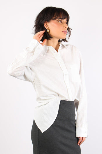 Corea Camicia Bastonetto Rig Bianco/nero - 4