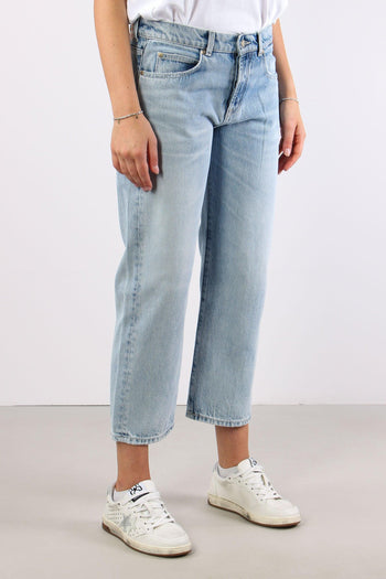 Denim Scritta Perline Denim Chiaro - 7