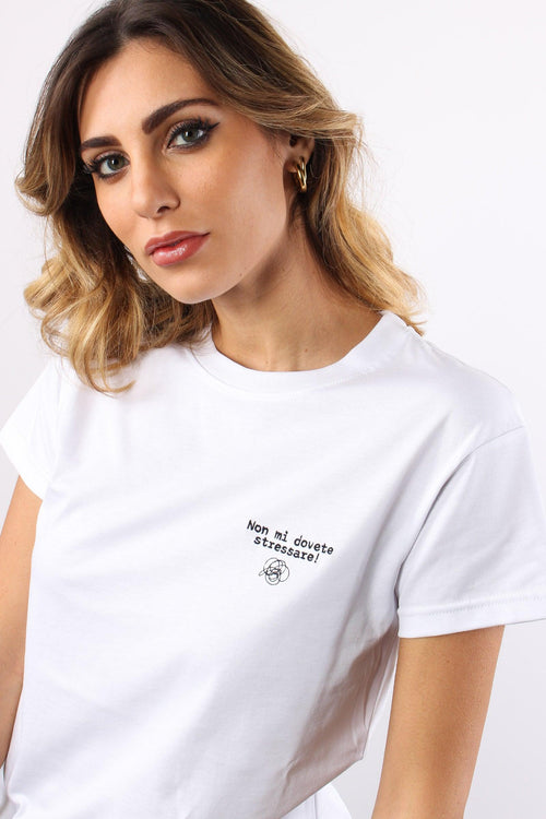 T-shirt Ricamo Non Mi Dovete Bianco - 2