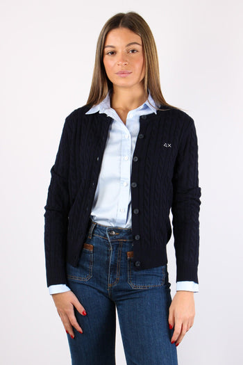 Cardigan Treccia Navy Blue - 5