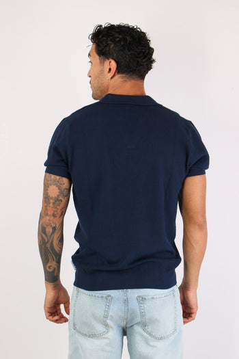 Polo Derby Punto Riso Blu Navy - 5