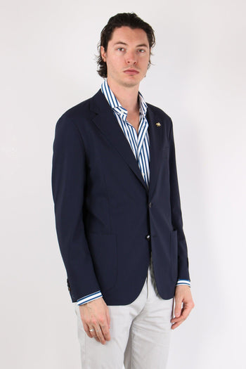 Giacca Monopetto Fresco Lana Blu Navy - 5