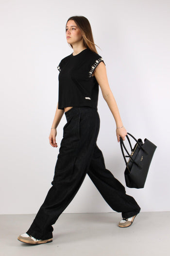 T-shirt Ricamo Conchiglia Nero - 5