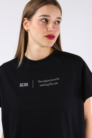T-shirt Over Scritta Black/white - 9