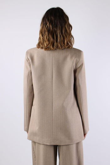 Giacca Doppio Petto Filo Lurex Beige - 4