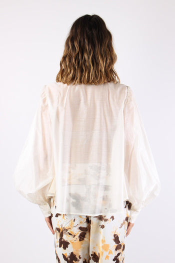 Blusa Mussola Inserto Strass Soft Milk - 5