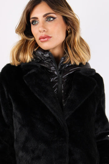 Cappotto Ecopelliccia Piuma Black - 7