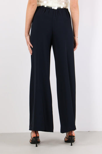 Pantalone Palazzo Fluido Blu - 4