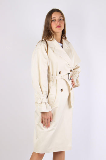 Trench Cinturato Cotone Beige - 7