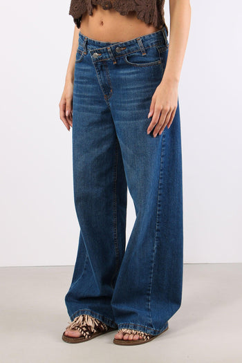 Denim Abbottonatura Asimmetric Denim Medio - 3