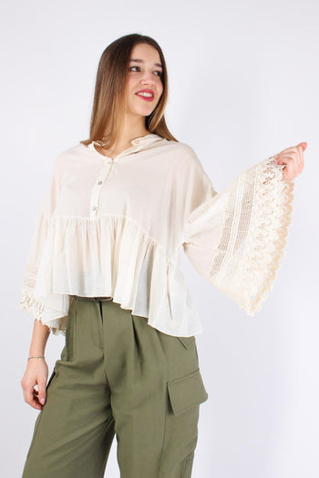 Krochet Blusa Mussola Pizzo Ivory - 4