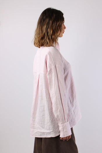 Camicia Lino Coreana Rosa - 6