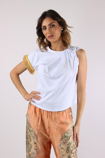 T-shirt Nodo Passamaneria Manica Bianco - 2
