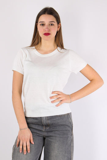 Maglia Girocollo M/m Viscosa Off White - 2