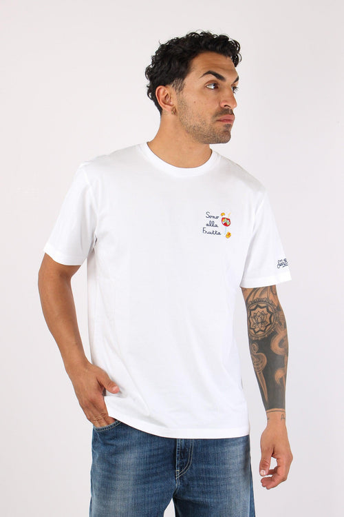 T-shirt Scritta Ricami Frutta