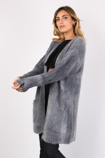 Cardigan Sfumato Mohair Nero - 2