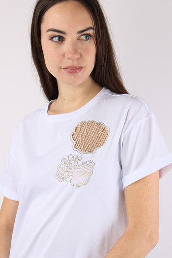 T-shirt Stampa Conchiglia Bianco Shell - 8
