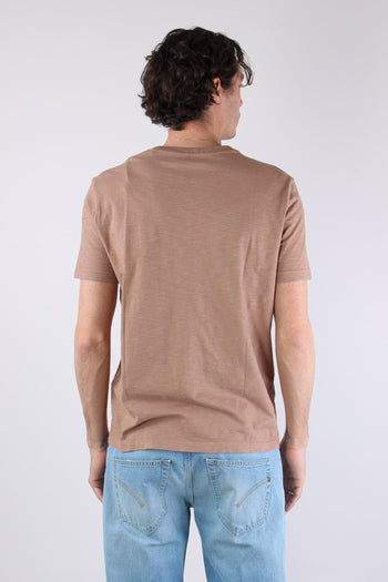 T-shirt Cotone Fiammato Logo Patch Orzo - 5