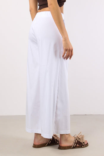 Pantalone Cropped Cotone Bianco - 5
