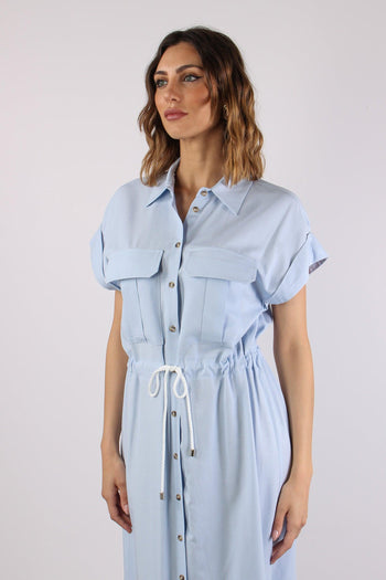Abito Lungo Coulisse Celeste - 7