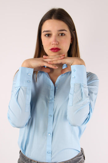 Camicia Slim Cotone Cielo - 7