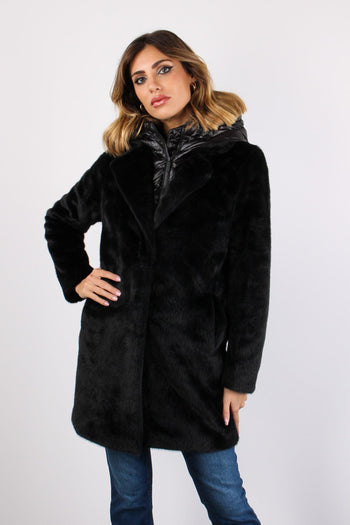 Cappotto Ecopelliccia Piuma Black - 6