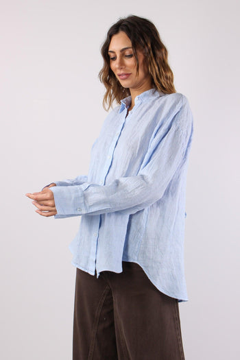 Camicia Lino Retro Fiocchi Azzurro - 7