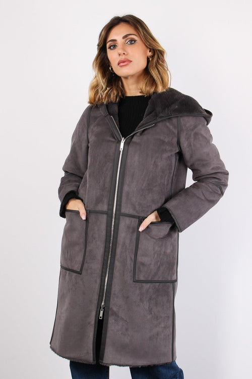 Cappotto Ecomontone Reversibil Graphite