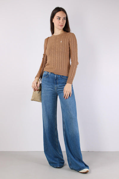 Pullover Trecce Cotone Camel Melange