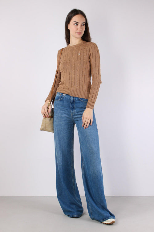 Pullover Trecce Cotone Camel Melange
