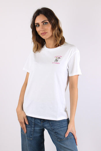 T-shirt Scritta Ricamo Strass Sole - 2
