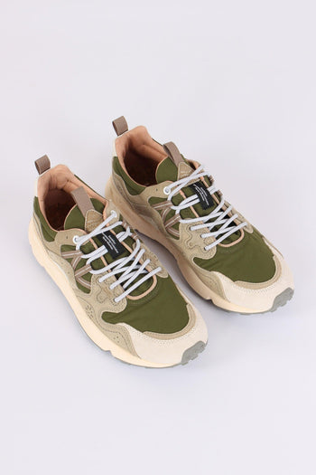 Sneakers Yamano Suede Nylon Off White/green - 4