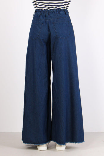Pantalone Palazzo 5 Tasche Cha Denim - 4