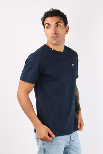 T-shirt Cotone Taschino Avio - 6