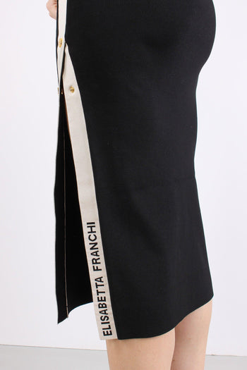 Abito Maglia Spacco Nero/burro - 8