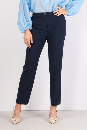 Pantalone Chino Elastico Dietr Blu - 2