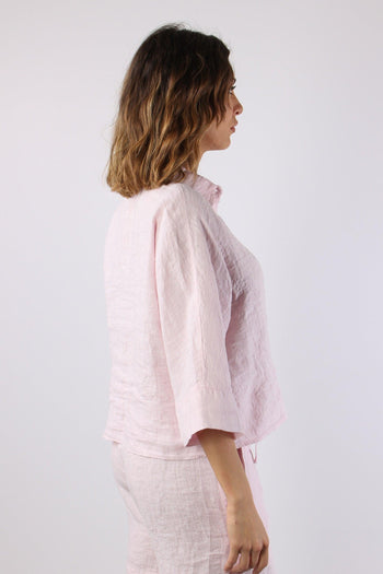 Camicia Cropped Manica 3/4 Rosa - 6