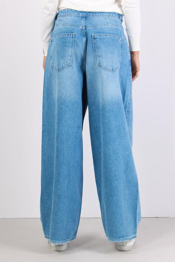 Denim Palazzo Bottoni Denim Medio - 3