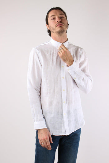 Camicia Lino Slim Fit White - 6
